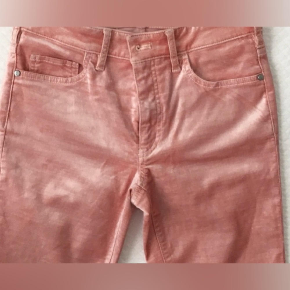 NWOT Pilcro Velvet Serif Mid-Rise Pink Velour Skinny Jeans Sz 27 28 - Picture 4 of 15